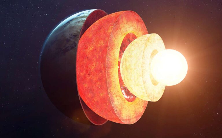 Earth core structure. Elements of this image furnished by NASA