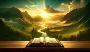 biblia-1-biblia-abierta-resplandor-dorado-mesa-madera-contra-fondo-magnifico-paisaje-montanoso-rio-puesta-sol_199743-23167