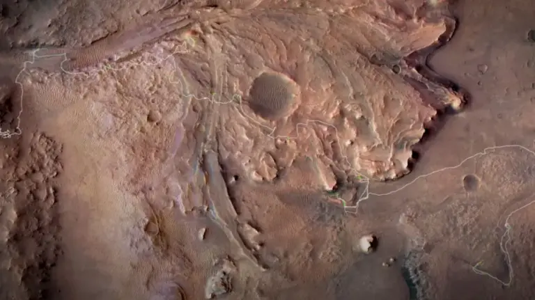 el-mapa-con-el-recorrido-del-rover-perseverance-en-marte