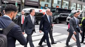 Presidente Abinader se mezcla con los peatones de Nueva York rumbo a la cumbre de la ONU